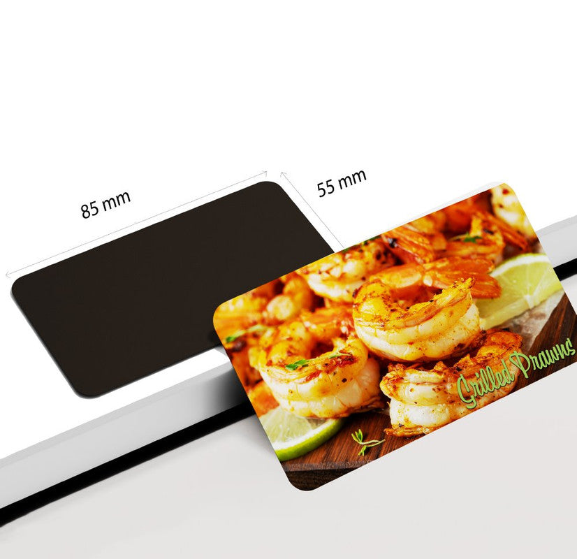 dhcrafts Rectangular Rubber Fridge Magnet Multicolor Food Grilled Prawns D3 Rectangular Design Pack of 1 (8.6cm x 5.4cm)